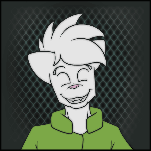 Tukk, a young white canine boy